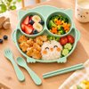 Imagen de Plato infantil con divisiones-cubiertos-plastico PP-Buho 4 c