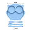 Imagen de Plato infantil con divisiones-cubiertos-plastico PP-Buho 4 c
