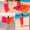 Imagen de Pareo estampado 165x114cm seda artificial con flecos