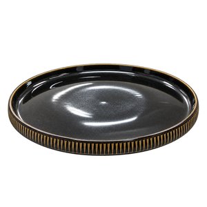 Imagen de Plato ceramica negro 9,75inch-borde ondeado