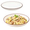 Imagen de Plato ceramica brilloso blanco 10inch-borde color ondeado