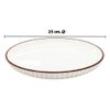 Imagen de Plato ceramica brilloso blanco 10inch-borde color ondeado