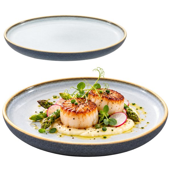 Imagen de Plato ceramica mate 8inch- borde oscuro