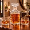 Imagen de Botella de vidrio labrado con tapón - Whisky o licor  1 Litro