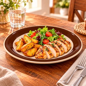 Imagen de Plato ceramica redondo borde color-26,5cm.-4 colores