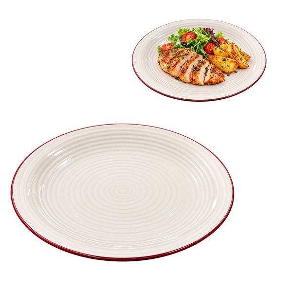 Imagen de Plato ceramica redondo circulos color -26,5cm.-4 colores
