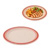 Imagen de Plato ceramica redondo borde a rayas-26,5cm.-4 colores