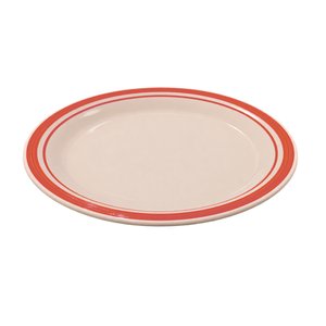 Imagen de Plato ceramica redondo borde a rayas-26,5cm.-4 colores