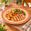 Imagen de Plato ceramica redondo borde a rayas-26,5cm.-4 colores