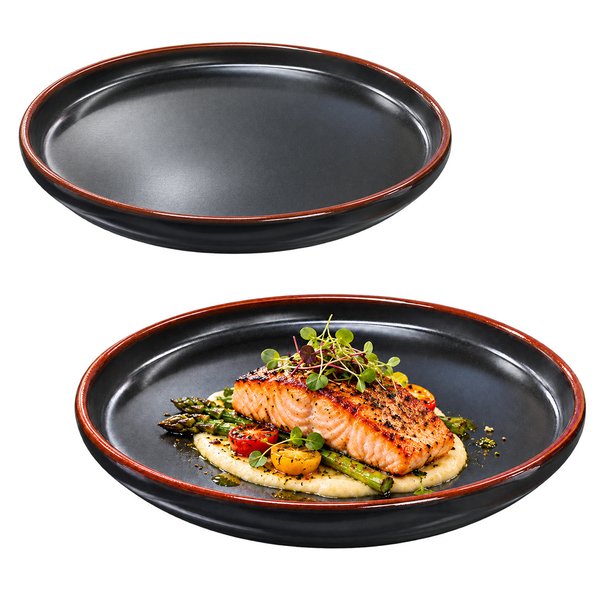 Imagen de Plato ceramica negro mate 8inch-borde alto color