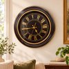 Imagen de Reloj de pared redondo tipo antiguo negro-dorado 45cm.