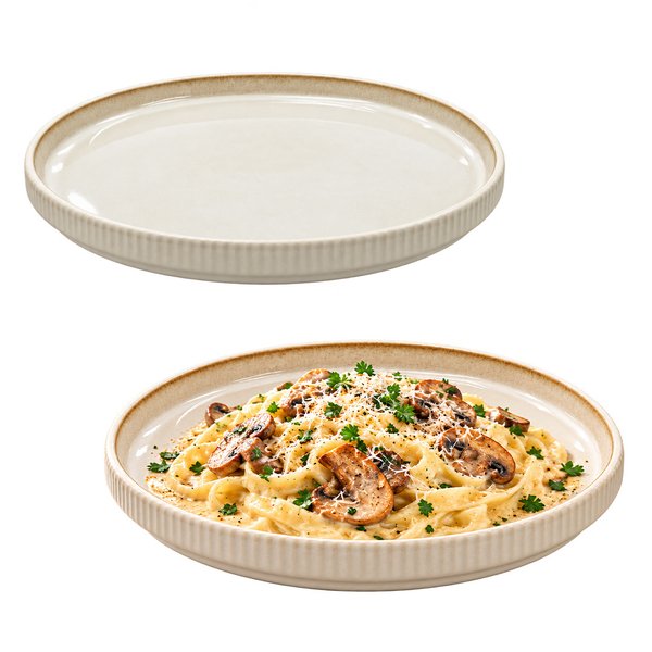 Imagen de Plato ceramica brilloso 8,5inch-borde oscuro esfumado