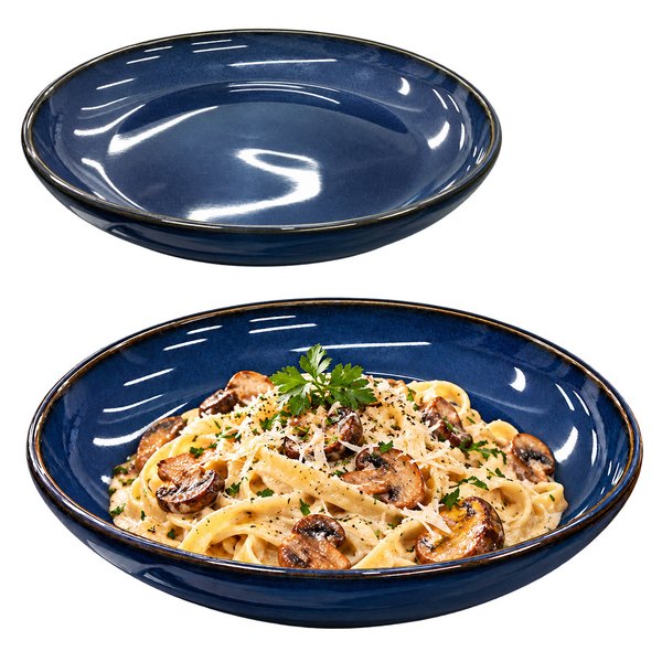 Imagen de Plato ceramica azul brilloso 10inch