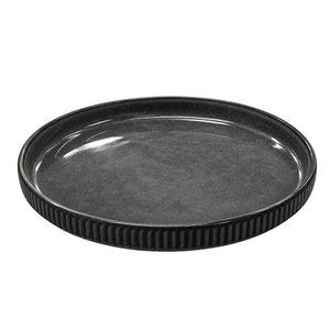 Imagen de Plato ceramica negro brilloso 9,75inch-borde ondeado
