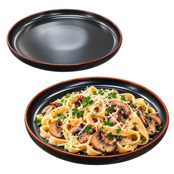 Imagen de Plato ceramica negro mate 10inch-borde alto color