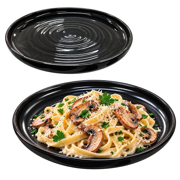 Imagen de Plato ceramica negro brilloso 10,3inch