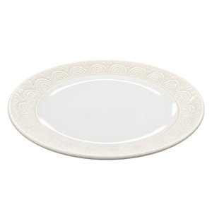 Imagen de Plato ceramica blanco 11inch-borde estampado