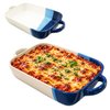 Imagen de Fuente ceramica brillosa 32x23x7cm- blanca-azul degrade con