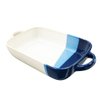 Imagen de Fuente ceramica brillosa 32x23x7cm- blanca-azul degrade con