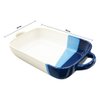 Imagen de Fuente ceramica brillosa 32x23x7cm- blanca-azul degrade con