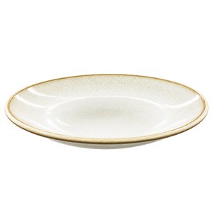 Imagen de Plato ceramica brilloso 8inch-borde marron