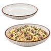 Imagen de Plato ceramica brilloso blanco  8inch-borde color ondeado