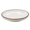 Imagen de Plato ceramica brilloso blanco  8inch-borde color ondeado