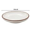 Imagen de Plato ceramica brilloso blanco  8inch-borde color ondeado