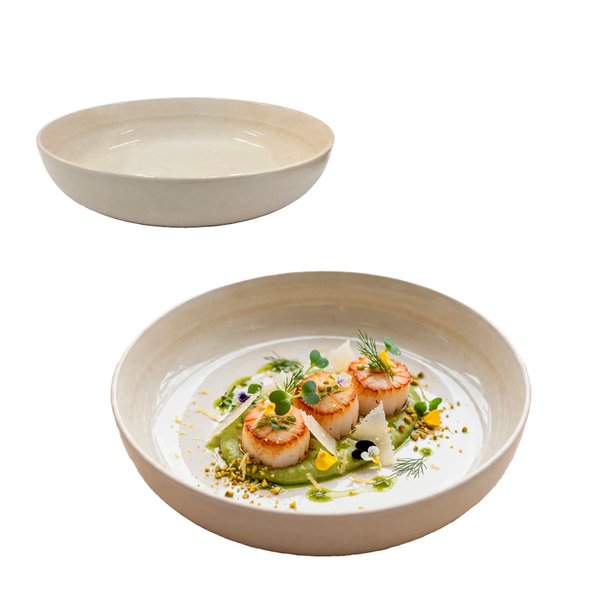 Imagen de Plato ceramica brilloso hondo 22x5cm.