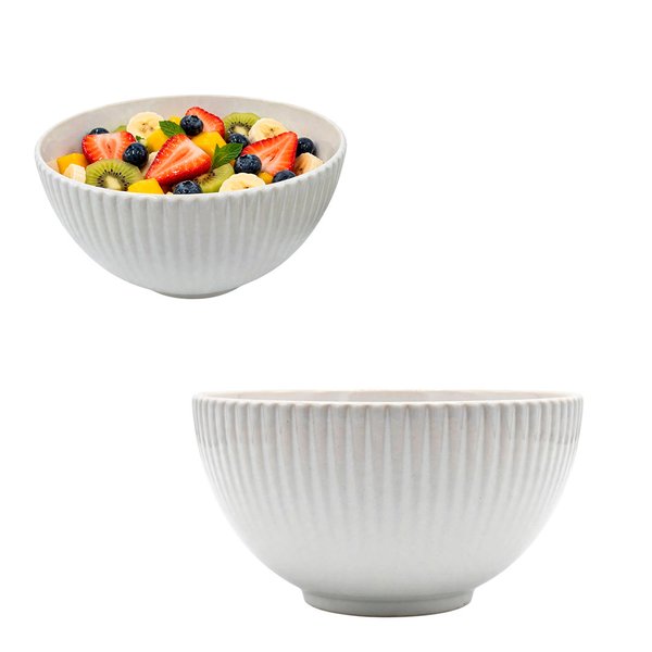 Imagen de Bowl ceramica brilloso blanco 14,5x7,5cm.-exterior ondeado
