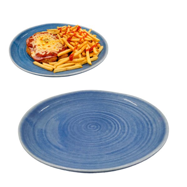 Imagen de Plato ceramica celeste brilloso 8,5inch