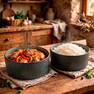 Imagen de Bowl ceramica negro brilloso 14x6cm-exterior ondeado