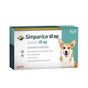 Imagen de Antipulgas y Garrapatas SIMPARICA 10 a 20 kg - 1 Comprimido