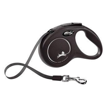 Imagen de Correa Para Perro FLEXI Cinta New Classic 5 mts Color Negro Talle S