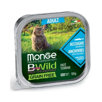 Imagen de Alimento Húmedo Paté MONGE Para Gato Adulto Sabor Anchoas y Vegetales 100 g