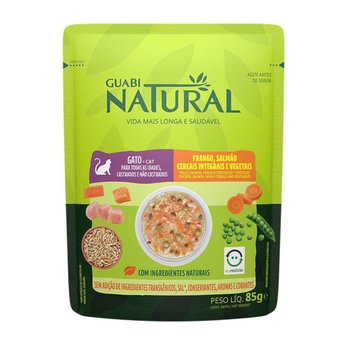 Imagen de Salsa GUABI NATURAL Gato Sabor Pollo, Salmón y Vegetales 85 grs
