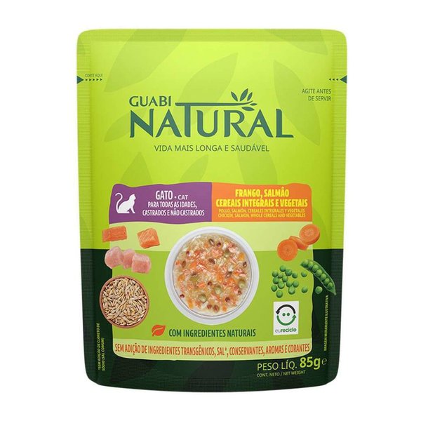 Imagen de Salsa GUABI NATURAL Gato Sabor Pollo, Salmón y Vegetales 85 grs