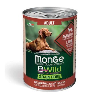 Imagen de Alimento Húmero Paté MONGE BWild Perro Adulto Grain Free Cordero Con Zucchini 400 grs