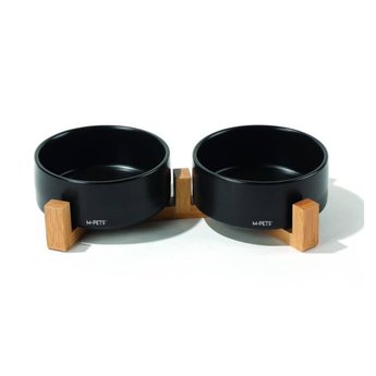 Imagen de Plato Doble M-PETS Cerámica 2x850 ml Negro
