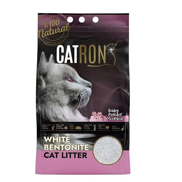 Imagen de Arena Sanitaria Aglomerante CATRON Olor Talco Para Bebés 5 Lts