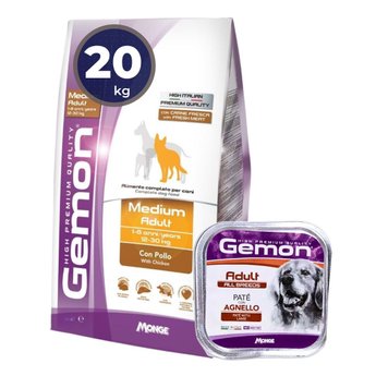 Imagen de Alimento GEMON Perro Adulto Raza Mediana Sabor Pollo 20 kg + Regalo