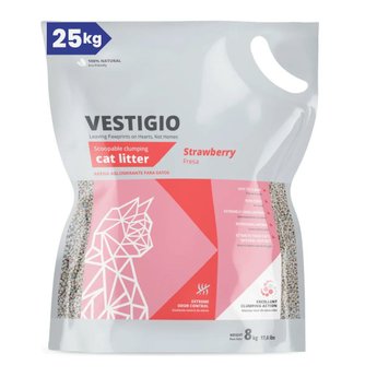 Imagen de Arena Sanitaria Aglomerante VESTIGIO Gato Aroma Frutilla 25 kg