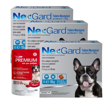 Imagen de Antipulgas y Garrapatas NEXGARD 4 a 10 Kg - 3 Comprimidos