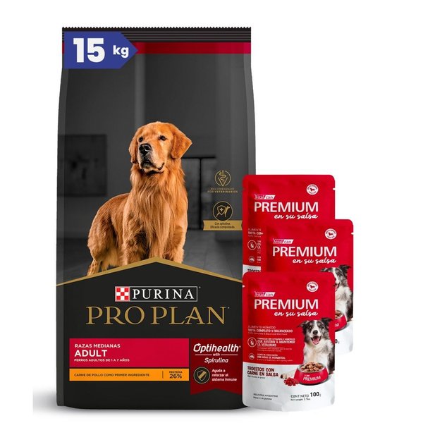 Imagen de Alimento PROPLAN Perro Adulto Raza Mediana 15 kg + Regalo