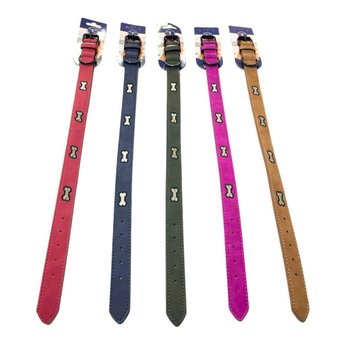 Imagen de Collar Para Perro LILI MASCOTA Eco Cuero Hueso Cosido Mediano