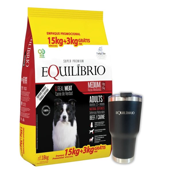 Imagen de Alimento EQUILIBRIO Perro Adulto Sabor Carne Todas las Razas 15 + 3 kg + Regalo