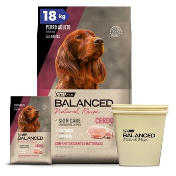 Imagen de Alimento VITALCAN Perro BALANCED Adulto Cerdo y Arroz 15+3 kg + Regalo