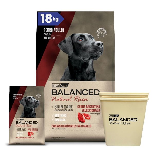 Imagen de Alimento VITALCAN Perro BALANCED Adulto Carne Argentina 15 + 3 kg + Regalo