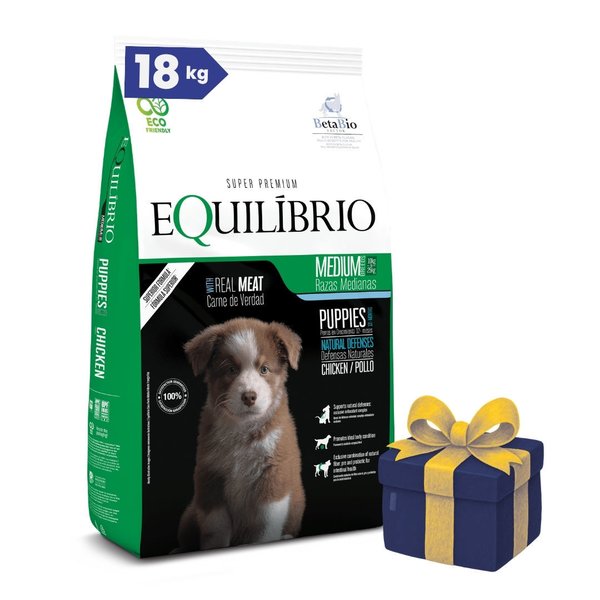 Imagen de Alimento EQUILIBRIO Perro Cachorro Raza Mediana 15 + 3 kg + Regalo