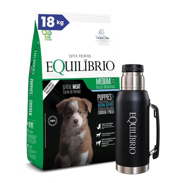 Alimento EQUILIBRIO Perro Cachorro Raza Mediana 15 + 3 kg + Regalo ...